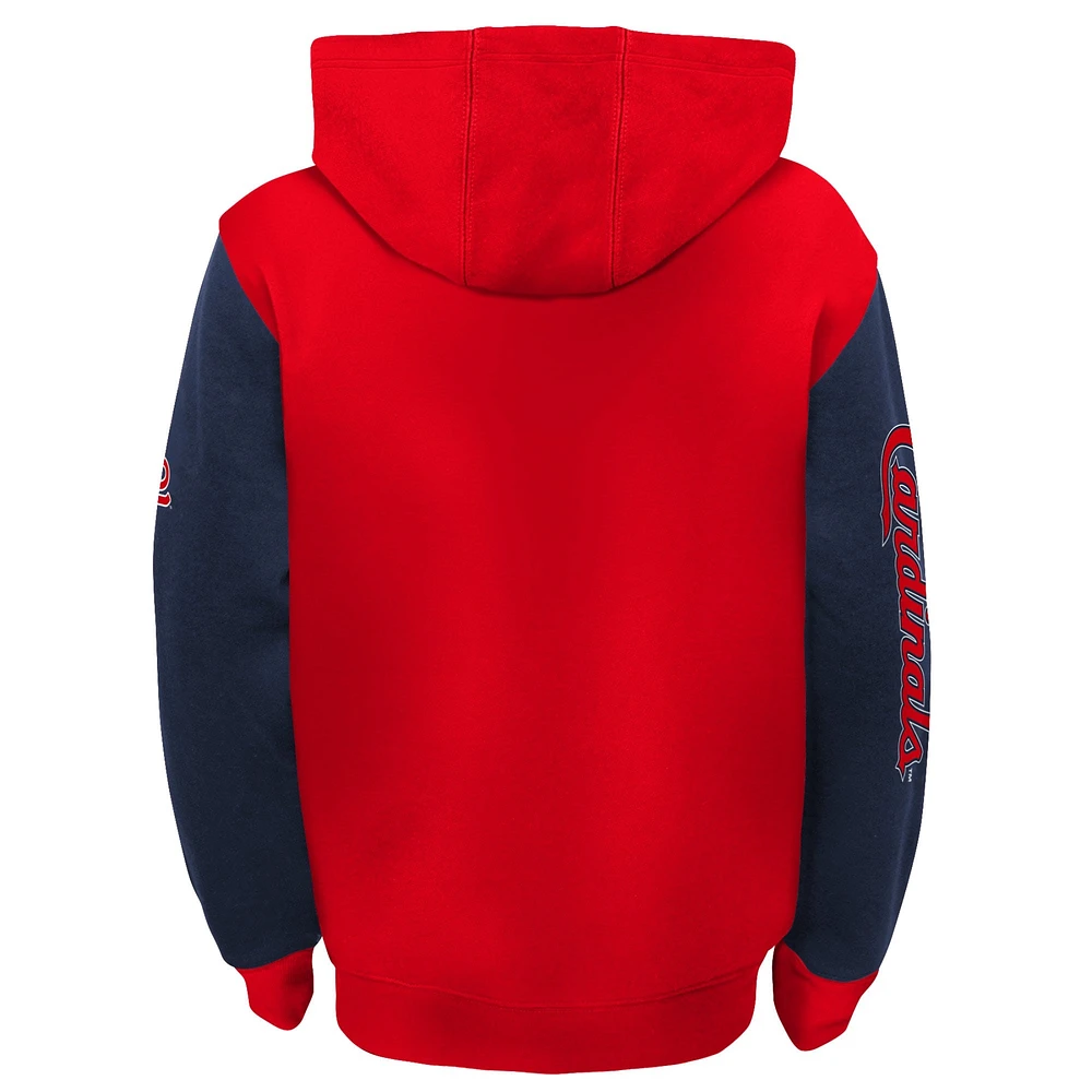 Youth Fanatics Red/Navy St. Louis Cardinals Postcard Full-Zip Hoodie Jacket