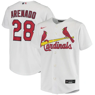 Maillot de joueur réplique à domicile Nike Nolan Arenado blanc des Cardinals St. Louis pour jeunes