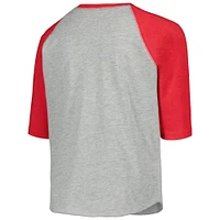 Youth Soft as a Grape Heather Gray St. Louis Cardinals Raglan 3/4 Sleeve T-Shirt