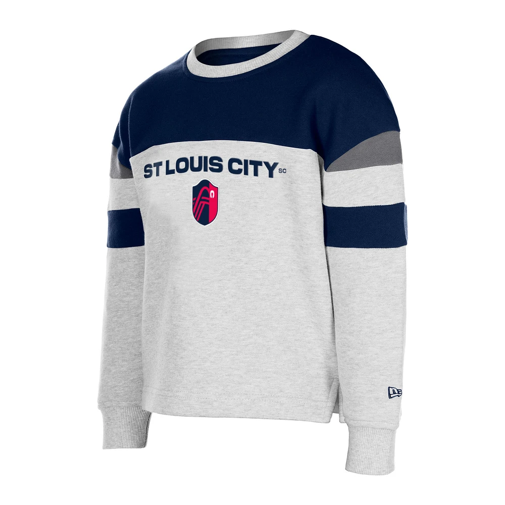 Girls Youth 5th & Ocean by New Era Gray St. Louis City SC Pullover Sweatshirt
