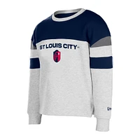 Girls Youth 5th & Ocean by New Era Gray St. Louis City SC Pullover Sweatshirt