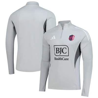 Haut d'entraînement à manches longues et quart de zip adidas Silver St. Louis CITY SC 2025 pour homme