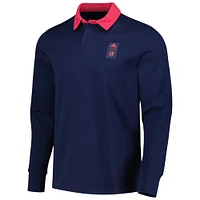 Men's adidas 2023 Player Navy St. Louis City SC Travel Long Sleeve Polo