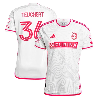 Maillot de joueur authentique adidas Cedric Teuchert pour homme St. Louis City SC 2024 The Confluence Kit Blanc