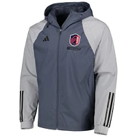 Veste à capuche raglan adidas Charcoal St. Louis City SC pour homme