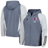 Men's adidas Gray St. Louis City SC 2024 All-Weather Raglan Full-Zip Jacket