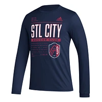 Men's adidas Navy St. Louis City SC Club DNA Long Sleeve AEROREADY T-Shirt