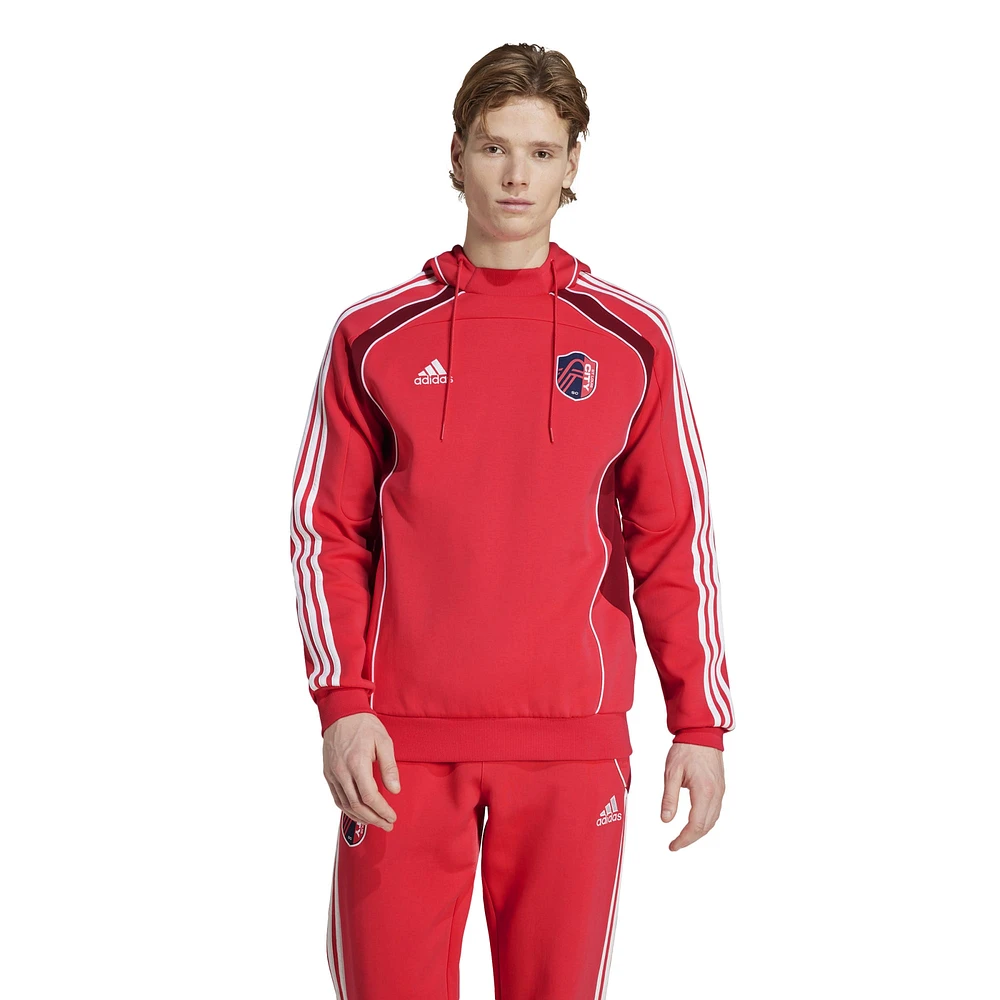 Sweat à capuche adidas rouge St. Louis City SC 2025 Travel pour homme