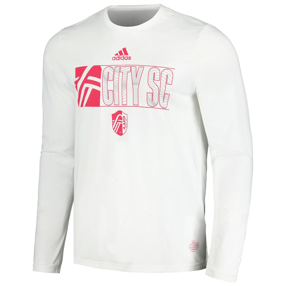 Men's adidas White St. Louis City SC 2024 Jersey Hook AEROREADY Long Sleeve T-Shirt