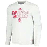 Men's adidas White St. Louis City SC 2024 Jersey Hook AEROREADY Long Sleeve T-Shirt