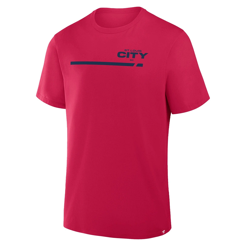 T-shirt rouge fanatiques pour hommes St. Louis City SC Corner Kick Legacy