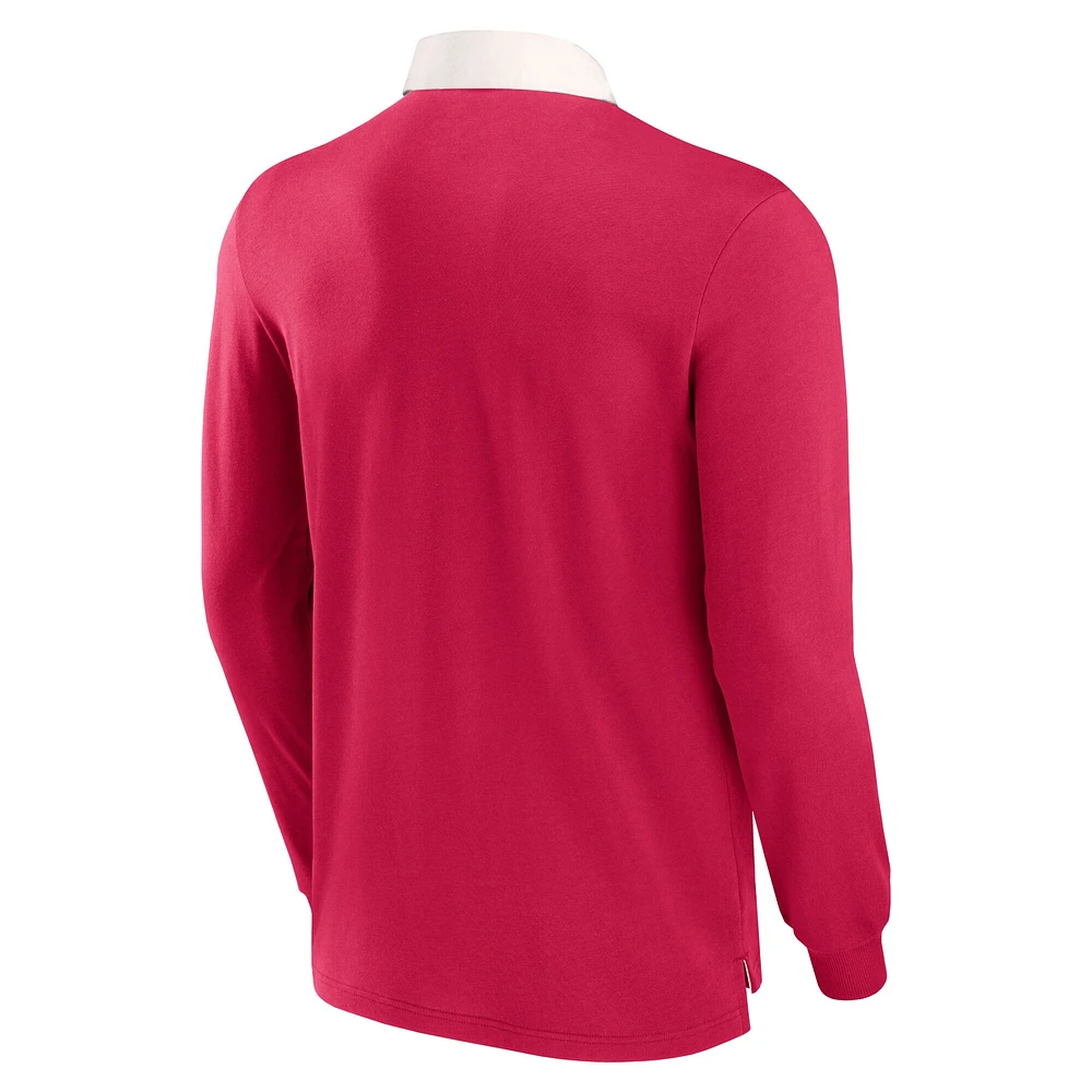 Men's Fanatics Red St. Louis City SC Penalty Kick Long Sleeve Polo