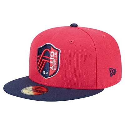 Casquette ajustée New Era 59FIFTY Kickoff 2025 pour homme St. Louis City SC rouge