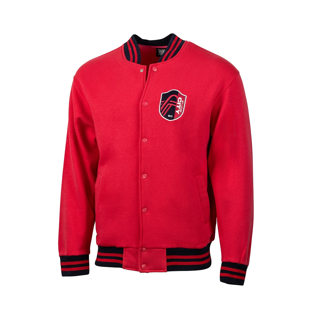 Men's Red St. Louis City SC Fast Break Varsity Full-Snap Jacket