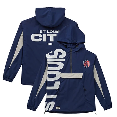 Veste Anorak à demi-zip unisexe Live Breathe Futbol Navy St. Louis City SC Tekker