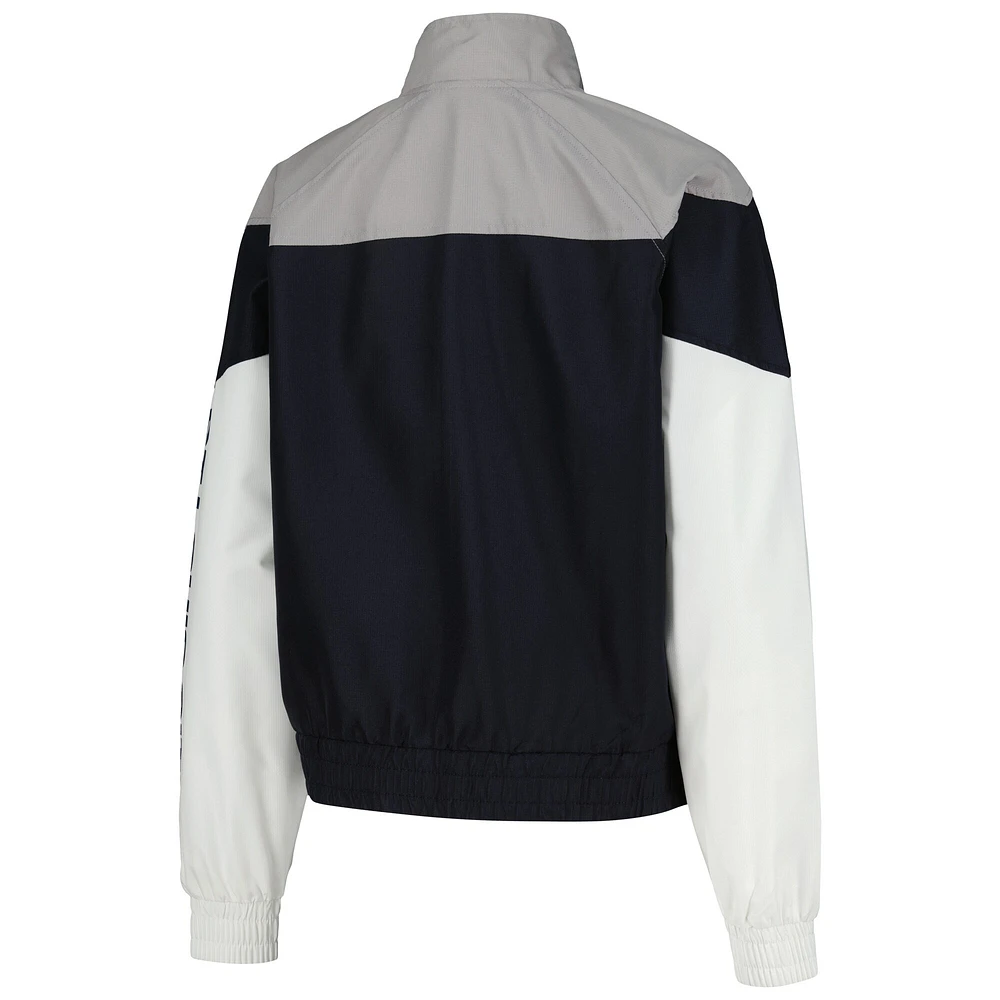 Women's 5th & Ocean by New Era Navy St. Louis City SC Cropped Full-Zip Windbreaker Jacket