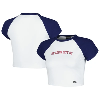 Women's Hype and Vice White St. Louis City SC Homerun Cropped Raglan T-Shirt