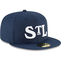 Casquette ajustée New Era St. Louis Stars Cooperstown Collection Turn Back The Clock 59FIFTY pour homme bleu marine