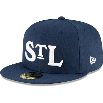 Casquette ajustée New Era St. Louis Stars Cooperstown Collection Turn Back The Clock 59FIFTY pour homme bleu marine