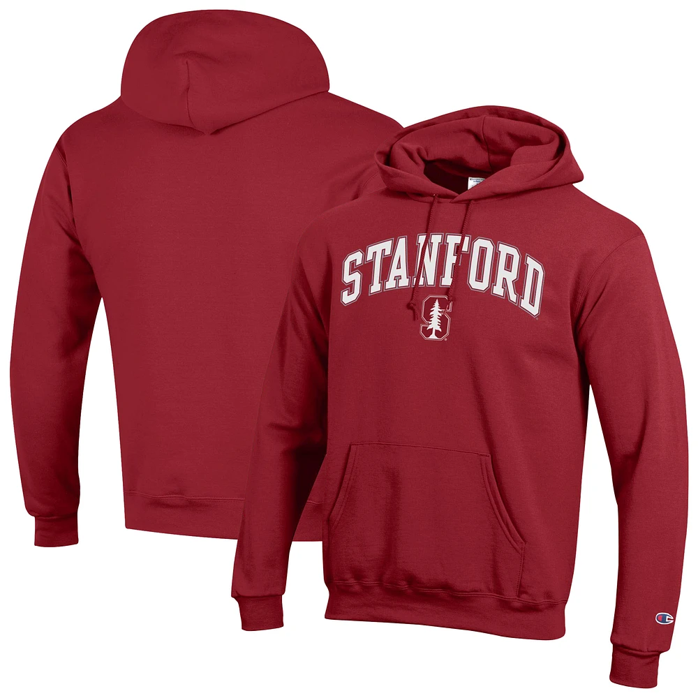 Men's Champion  Cardinal Stanford Arch Over Logo Pullover Hoodie