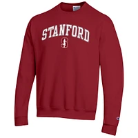 Men's Champion  Cardinal Stanford Arch Over Logo Pullover Sweatshirt