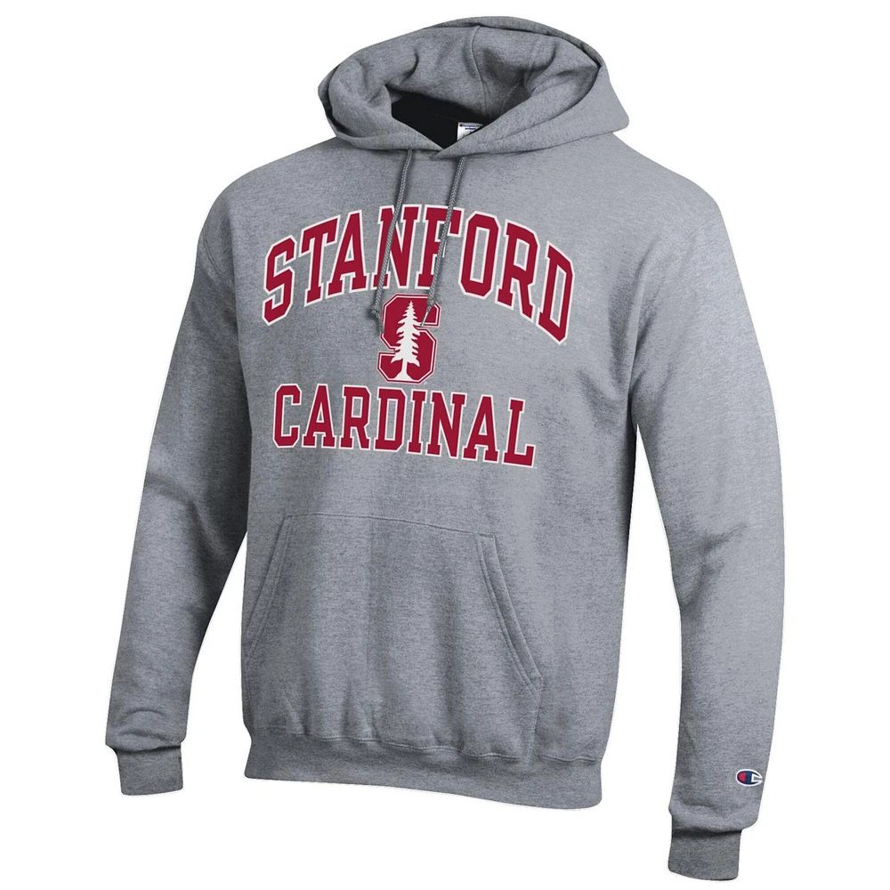 Men's Champion Heather Gray Stanford Cardinal High Motor Pullover Hoodie