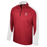 Men's Colosseum Cardinal Stanford Langmore Raglan Quarter-Zip Top