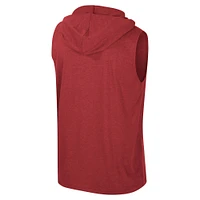 Men's Colosseum Cardinal Stanford Varsity Sleeveless Hoodie Tank Top