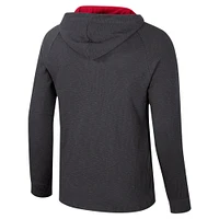 Men's Colosseum  Charcoal Stanford Cardinal Dujour Ralgan Long Sleeve Henley Hoodie T-Shirt