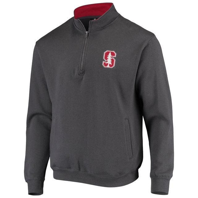Veste Colosseum Charcoal Stanford Cardinal Tortugas Logo Quarter-Zip pour homme