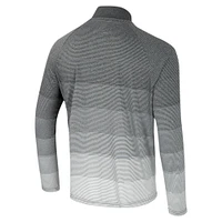 Men's Colosseum  Gray Stanford Cardinal AI Striped Mesh Quarter-Zip Raglan Windshirt