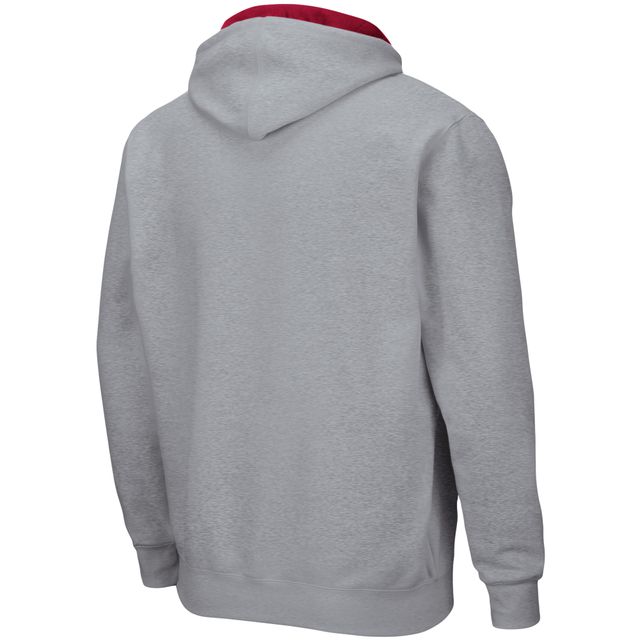 Sweat à capuche entièrement zippé Colosseum gris chiné Stanford Cardinal Arch & Logo 3.0 pour homme