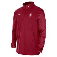 Men's Nike Cardinal Stanford 2023 Coach Half-Zip Hooded Jacket