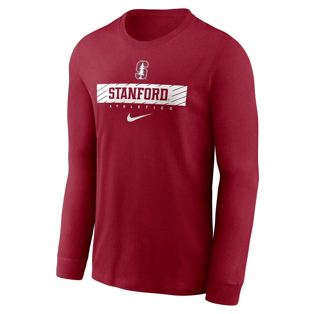 Men's Nike Cardinal Stanford 2024 Sideline Legend Performance Long Sleeve T-Shirt