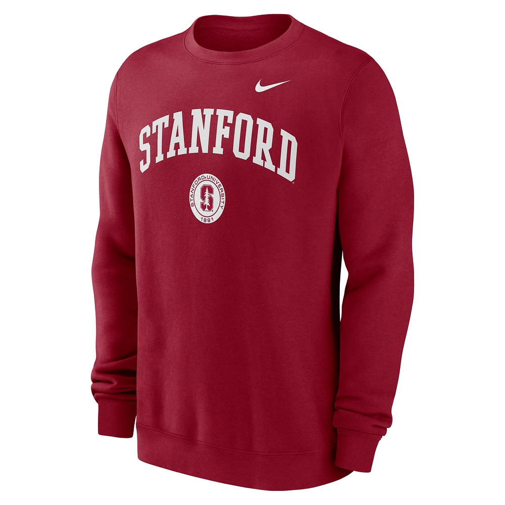 Men's Nike Cardinal Stanford Arched Seal Pullover Sweatshirt