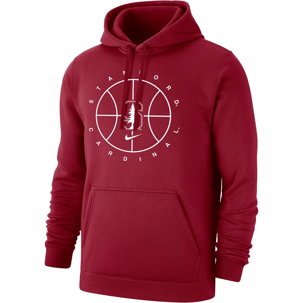 Men's Nike Cardinal Stanford Basketball Icon Club Fleece Pullover Hoodie