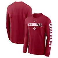 Men's Nike  Cardinal Stanford Basketball Icon Two-Hit Long Sleeve T-Shirt