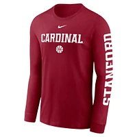 Men's Nike  Cardinal Stanford Basketball Icon Two-Hit Long Sleeve T-Shirt