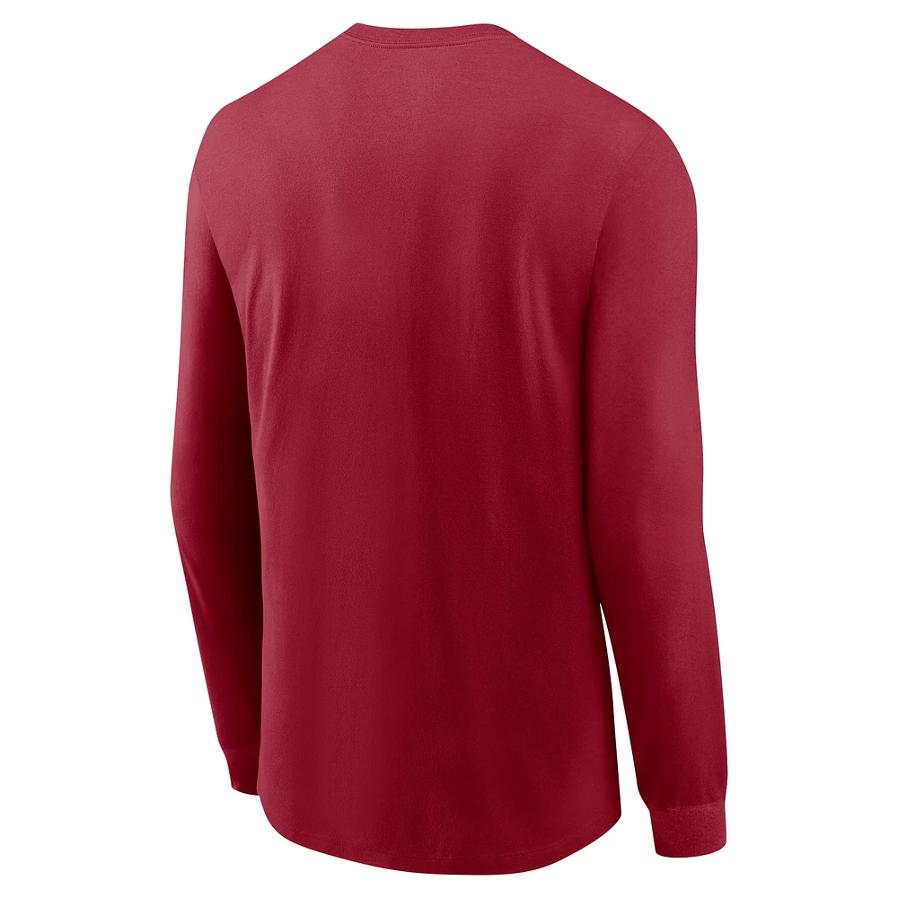 Men's Nike  Cardinal Stanford Basketball Icon Two-Hit Long Sleeve T-Shirt