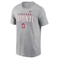 Men's Nike Heather Gray Stanford Cardinal Campus 2-Hit Primary Mascot T-Shirt