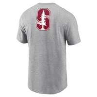 Men's Nike Heather Gray Stanford Cardinal Campus 2-Hit Primary Mascot T-Shirt