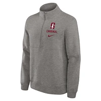 Men's Nike Heather Gray Stanford Cardinal Primetime Club Half-Zip Pullover