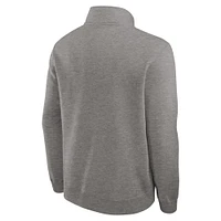 Men's Nike Heather Gray Stanford Cardinal Primetime Club Half-Zip Pullover