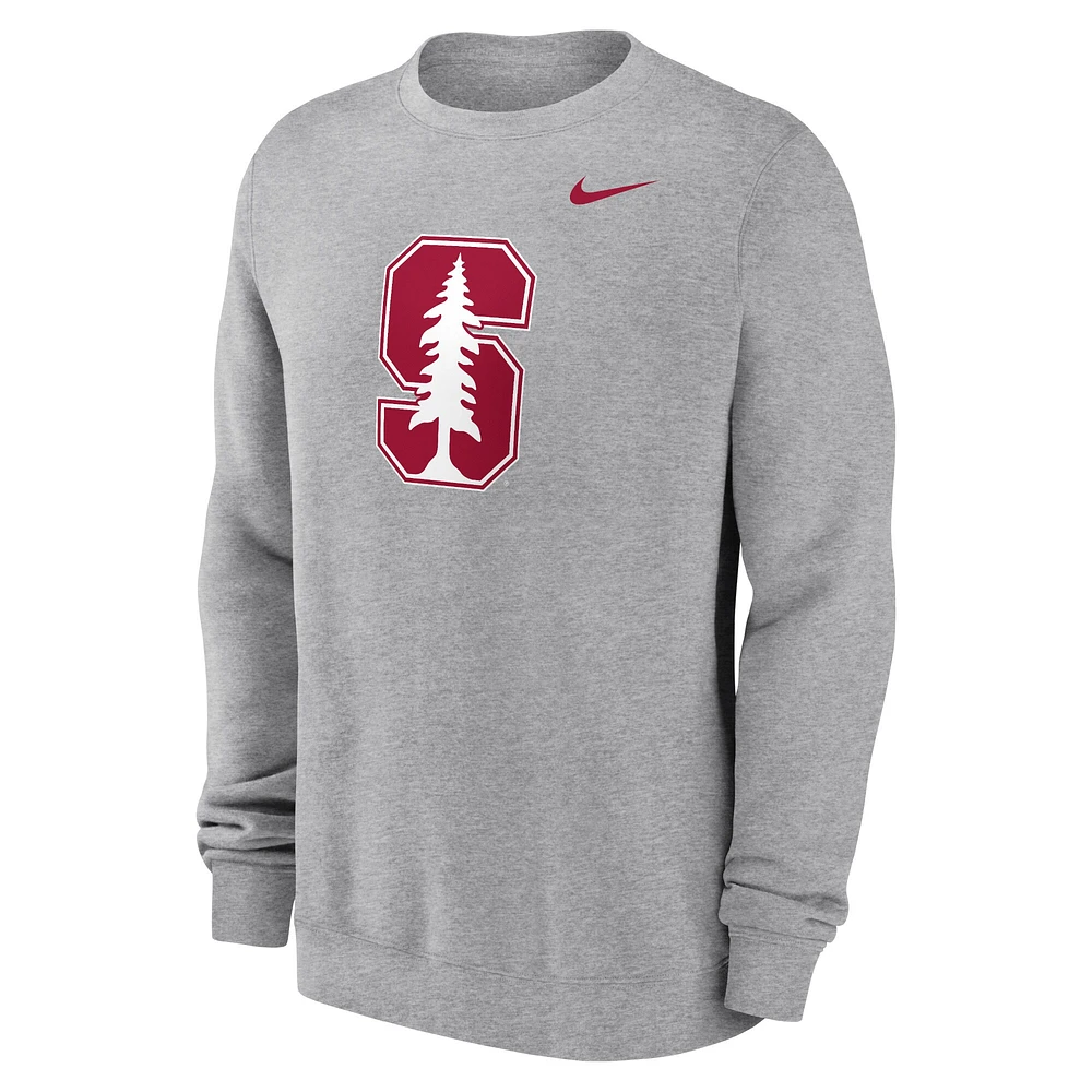Men's Nike Heather Gray Stanford Cardinal Primetime Fleece Pullover Sweatshirt