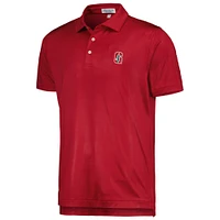 Men's Peter Millar Cardinal Stanford Dolly Performance Jersey Polo