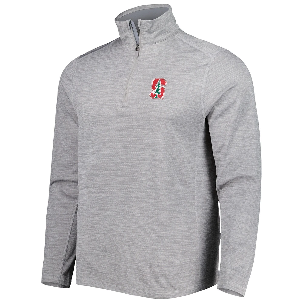 Men's Vineyard Vines Gray Stanford Cardinal Sankaty Quarter-Zip Sweatshirt