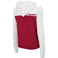 Women's Colosseum White/Cardinal Stanford Cardinal Aidan Lightweight Half-Zip Hoodie