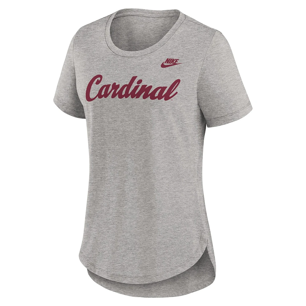 Women's Nike Heather Gray Stanford Cardinal Legacy Tri-Blend T-Shirt