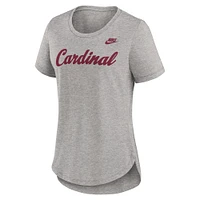 Women's Nike Heather Gray Stanford Cardinal Legacy Tri-Blend T-Shirt
