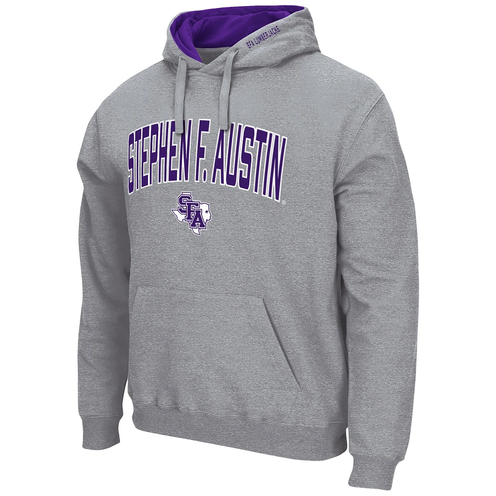 Colosseum gris chiné Stephen F Austin Bûcherons Arch and Logo Sweat à capuche pour homme